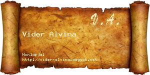 Vider Alvina névjegykártya